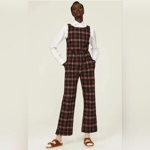 Pamela Love Black and Red Plaid Jumpsuit